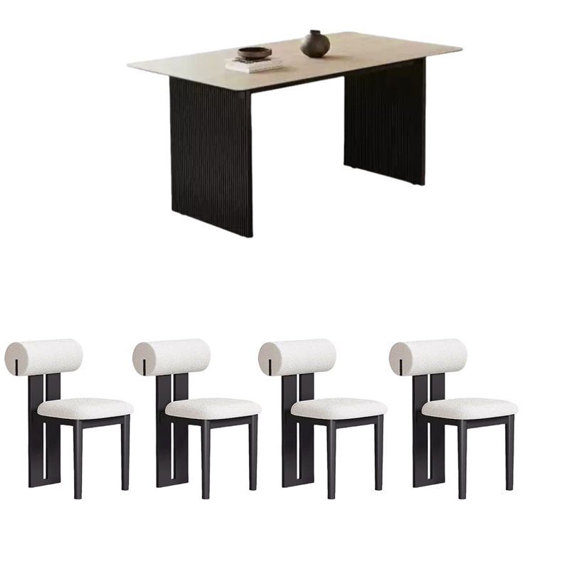 Sturdy Minimalism Dining Table Sets., 29.53"H x 70.87"L x 35.43"W