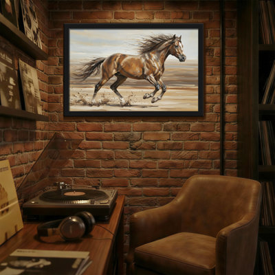 Animaux qui courent à cheval sur un fond sablonneux