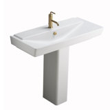 Reve Ceramic Pedestal Bathroom Sink with Overflow
