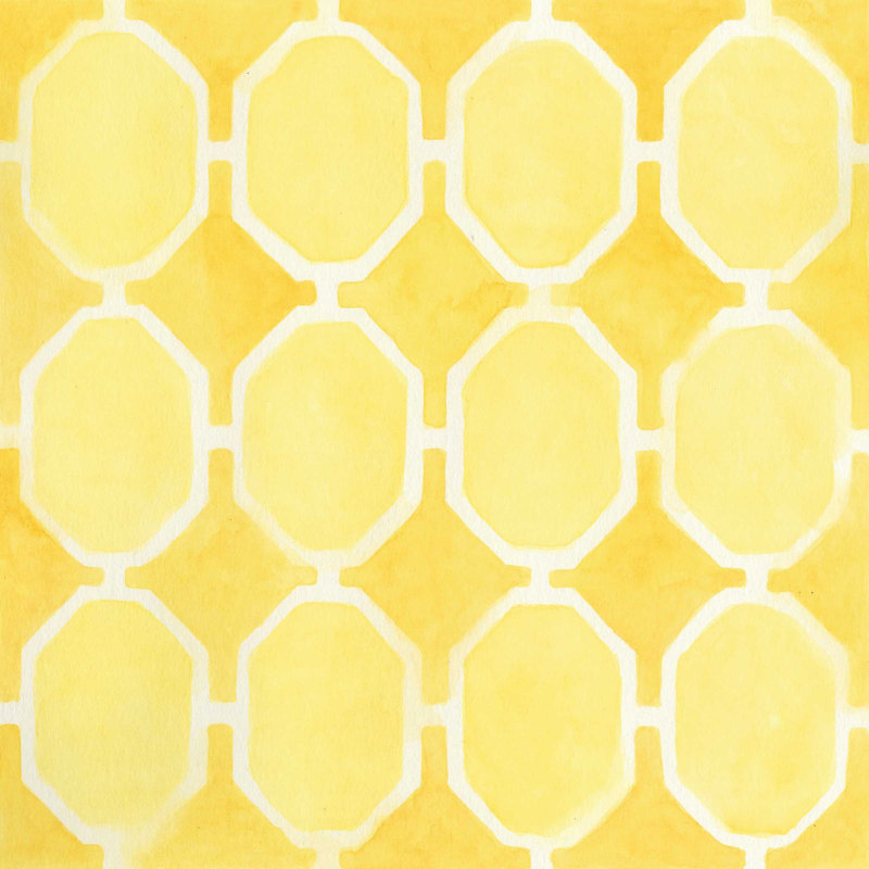 Tuile d'aquarelle I, H 12 po x l 12 po x P 1,25 po