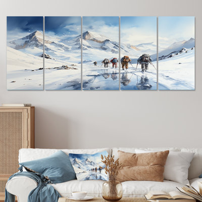 Art mural 5 pièces Slope Randonnée, expédition de ski IV
