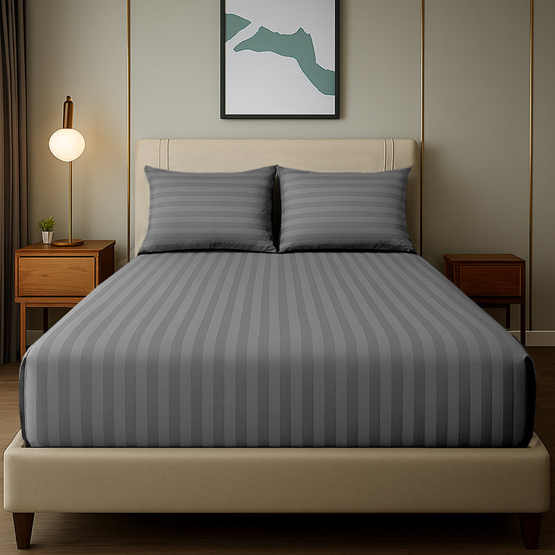 Microfiber Standard Fitted Sheet, Single (3'), Grey