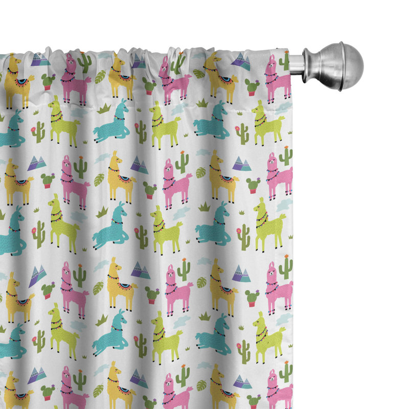 Nursery Semi-Sheer Rod Pocket Curtain Panels, 28" x 63"
