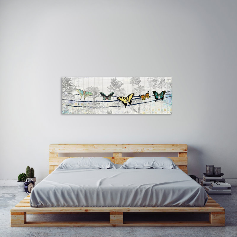 Butterfly Day by Kimberly Allen - Wrapped Canvas Panoramic Print, 30cm H x 91cm W x 4cm D
