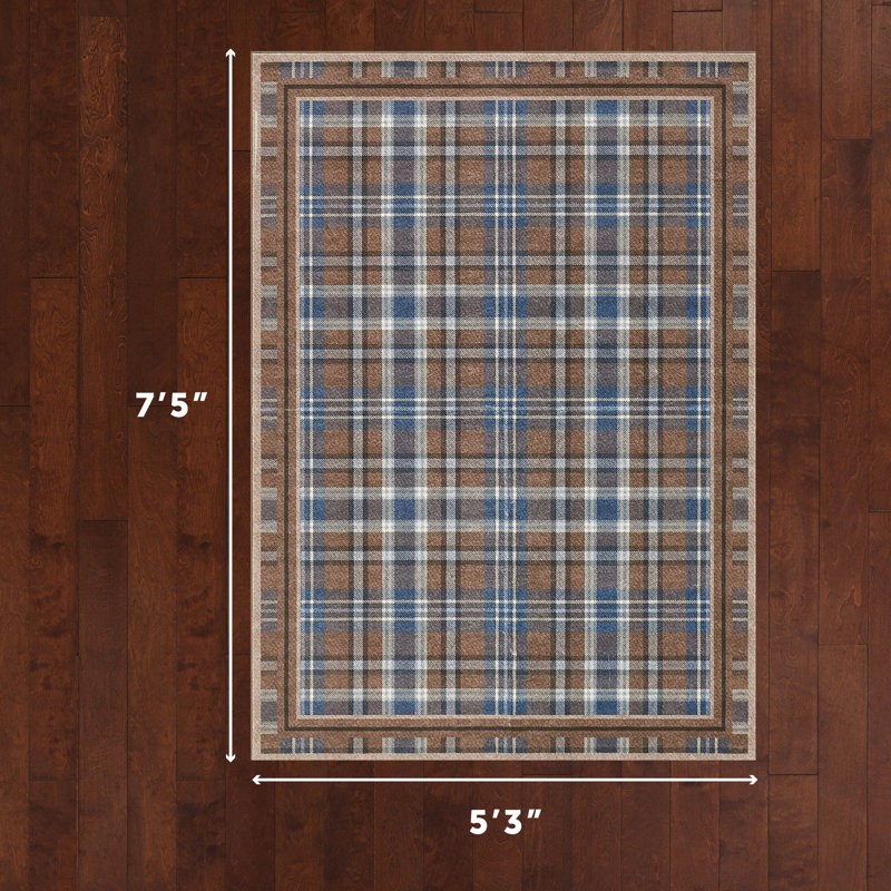Eddie Bauer Printed Washable Rugs, Rectangle 5'3" x 7'5", Brown