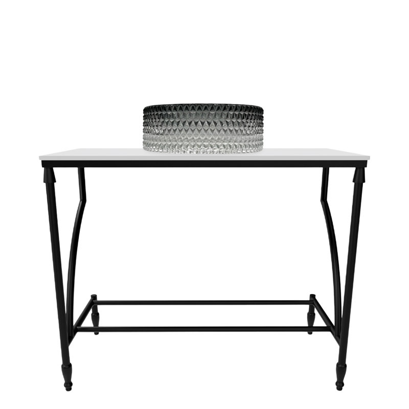 Luminous Modern Metal Minimalist Vanity Set with Glass Vessel Sink and Solid Surface Top, White/Black, Black Gradient