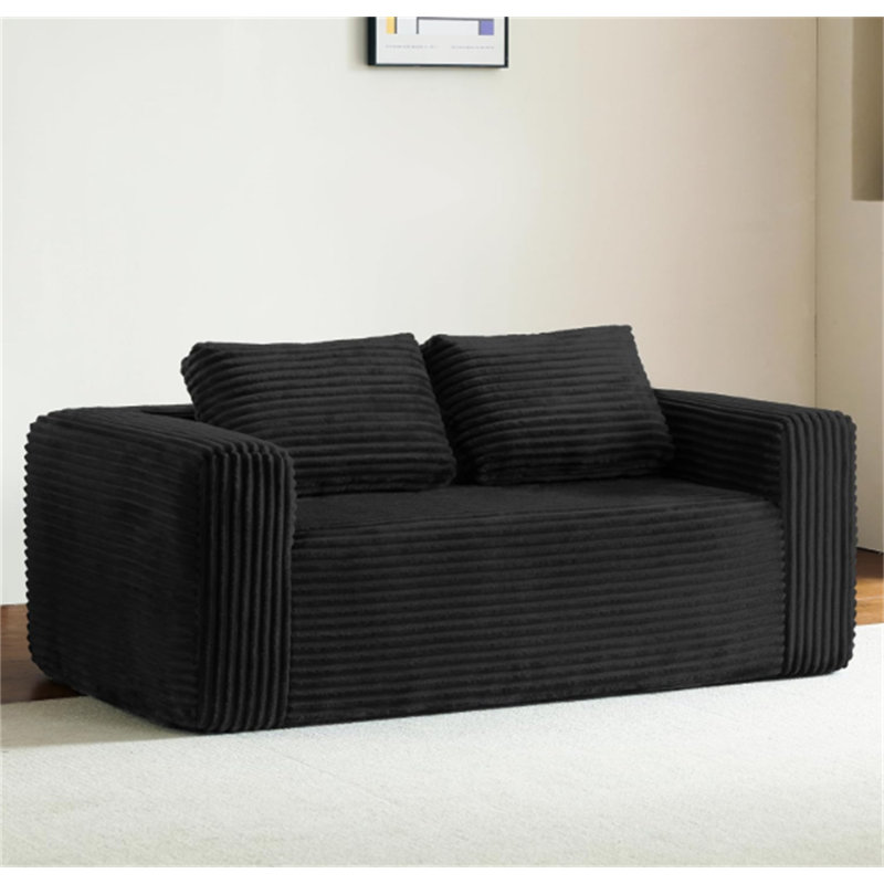 Canapé-lit Cloud dans une boîte, canapé 2 places sans os, canapé en velours côtelé à assise profonde confortable, comprimé, sans assemblage, mousse à mémoire de forme, petits lits modernes pour petits espaces, appartement