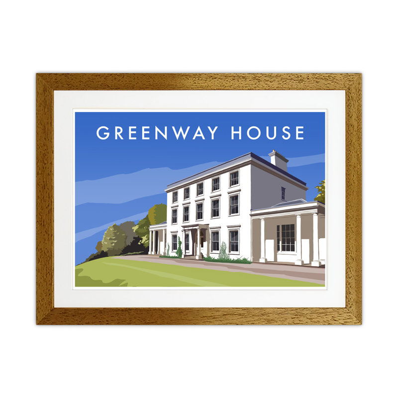 Greenway House by Richard O'Neill - Print, 33.5cm H x 43.5cm W x 3cm D, Brown Framed