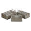 Ensemble de 3 caisses de rangement Selma en bois rustique avec poignées en métal, brun, tailles variées