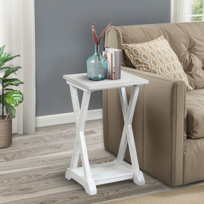 Table d'appoint avec tablette de rangement X-Farmhouse