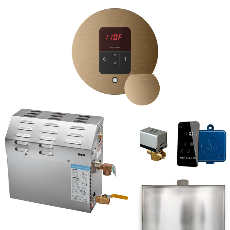 MS 9 kW (9000 W) Steam Shower Generator Package with round iTempo Control and Accessories