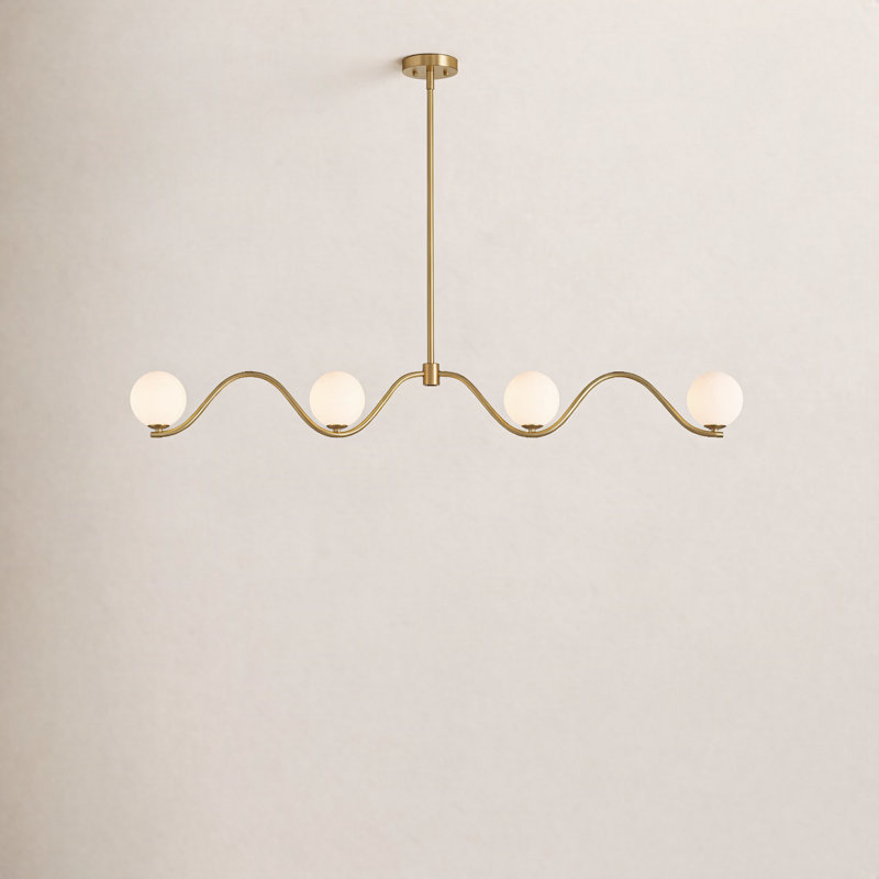 Banff Elegant Dimmable Chandelier, 4, 6.75" H x 53.50" W x 5.10" D