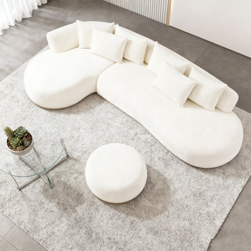 Canapé modulaire en L surdimensionné de 134,63 po avec repose-pieds avec méridienne et assise profonde, canapé gauche avec assise profonde pour salon