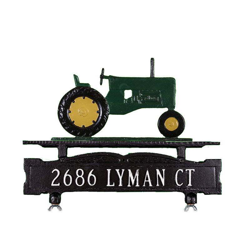 Enseigne de boîte aux lettres à 1 ligne, Oui, Vert