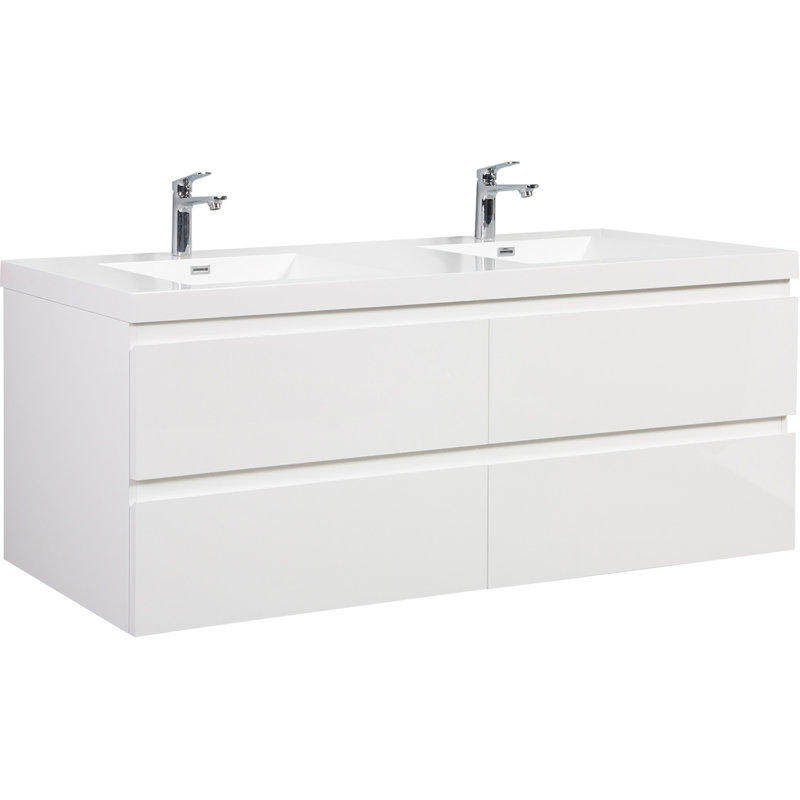 72" Floating Bathroom Vanity With Sink, White