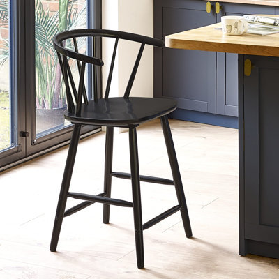 Rubberwood Solid Wood Bar Stool with Solid Wood Frame