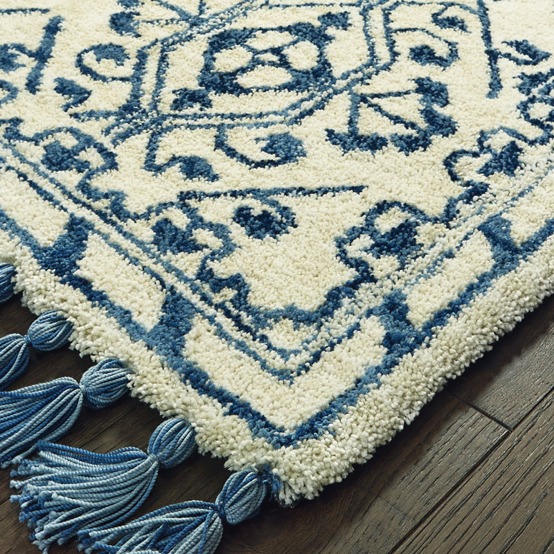 Tapis ivoire touffeté à la main lattice Nell, Rectangle 10 pi x 13 pi