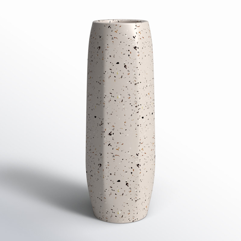 Vase blanc Cliett Terrazzo - moyen, H 8,6 po x l 3,4 po x P 3,1 po