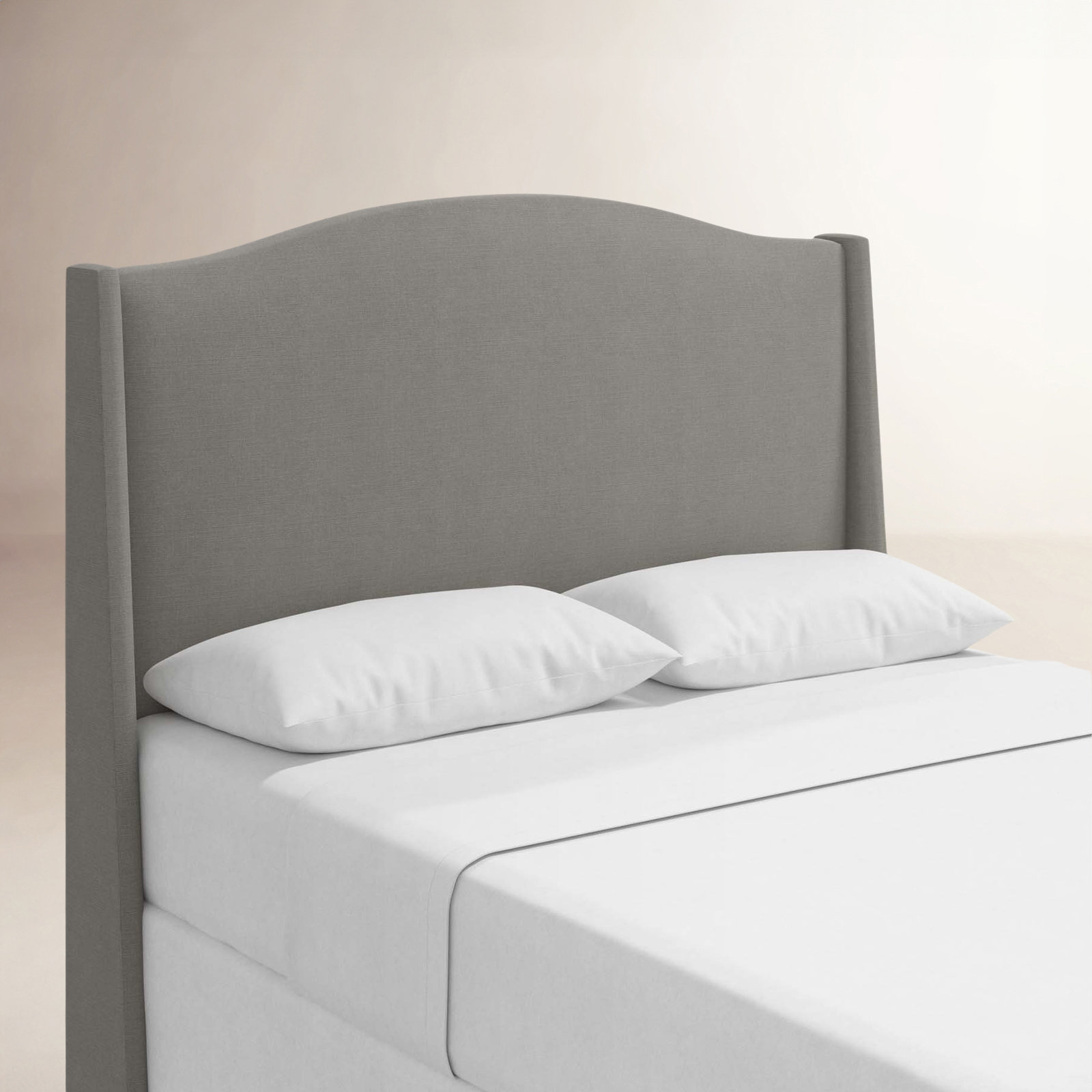 Byrd Cotton Headboard, Queen, Classic Grey Linen