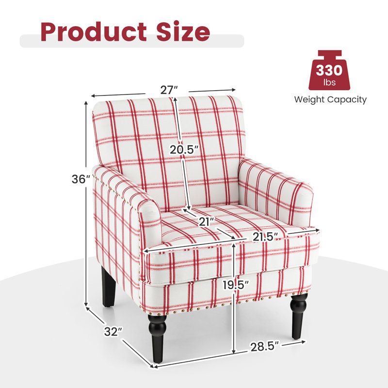 Fauteuil Kingstowne, Damier rouge