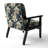 Cobalt Blue Scrollwork Swirls Victorian Pattern II - Upholstered Floral Accent Chair-1244380884