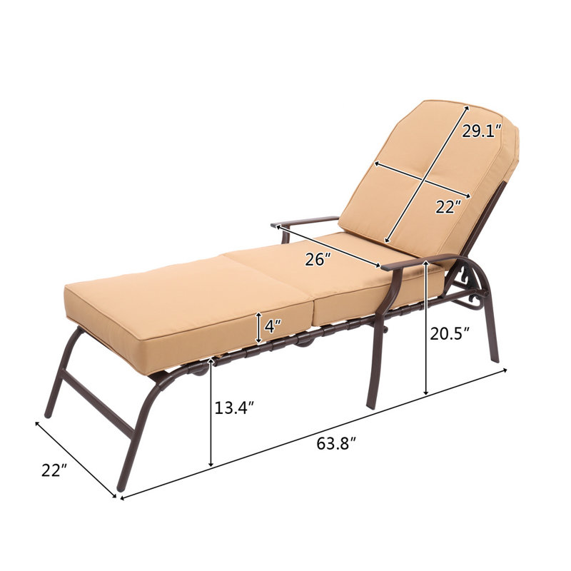 Chaise longue inclinable avec coussins Grigorijus