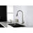 Pull Down Kitchen Faucet In Stainless Steel, Brushed Nickel, High Arc Single Handle With Deck Plate, Modern Handle, , Nickel