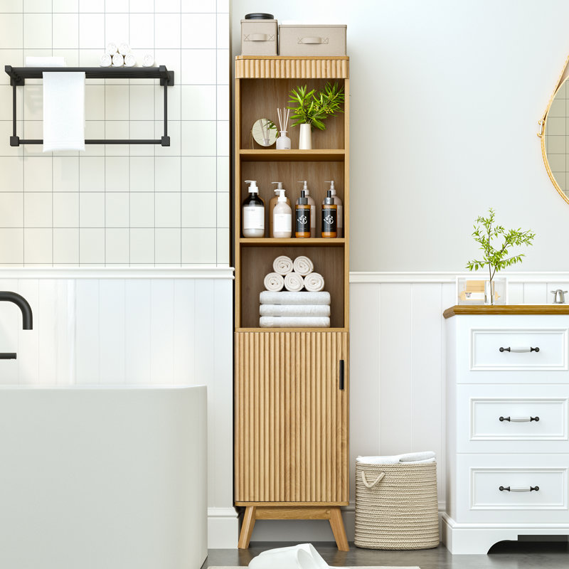 Azueta 67.7" Freestanding Bathroom Cabinet, Yellow