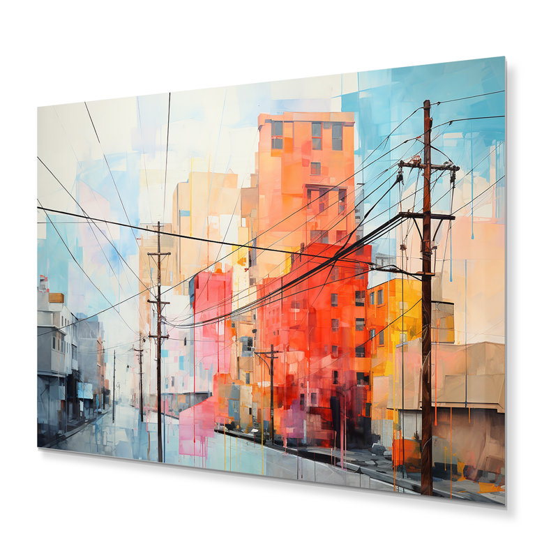 «Minimalisme Power Lines City Veins» sur, H 24 po x l 32 po x P 1 po