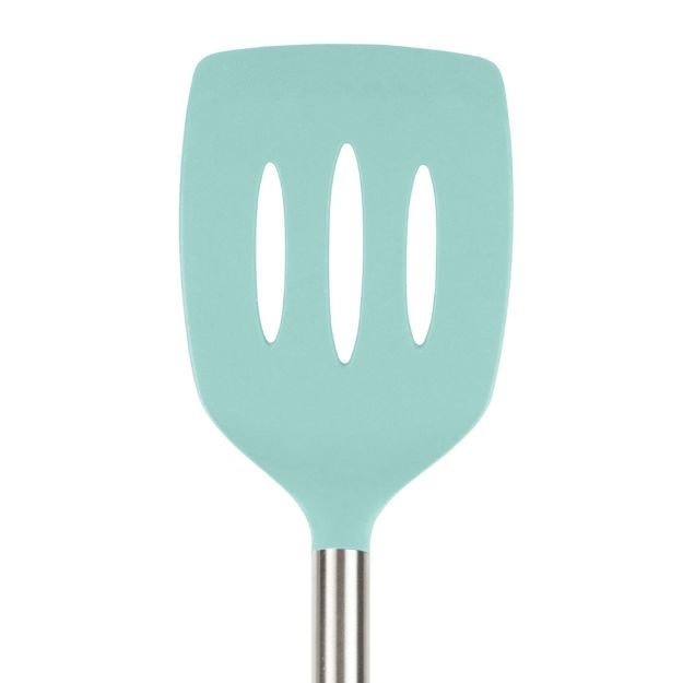 Silicone Slotted Turner - Light Aqua, Light Aqua