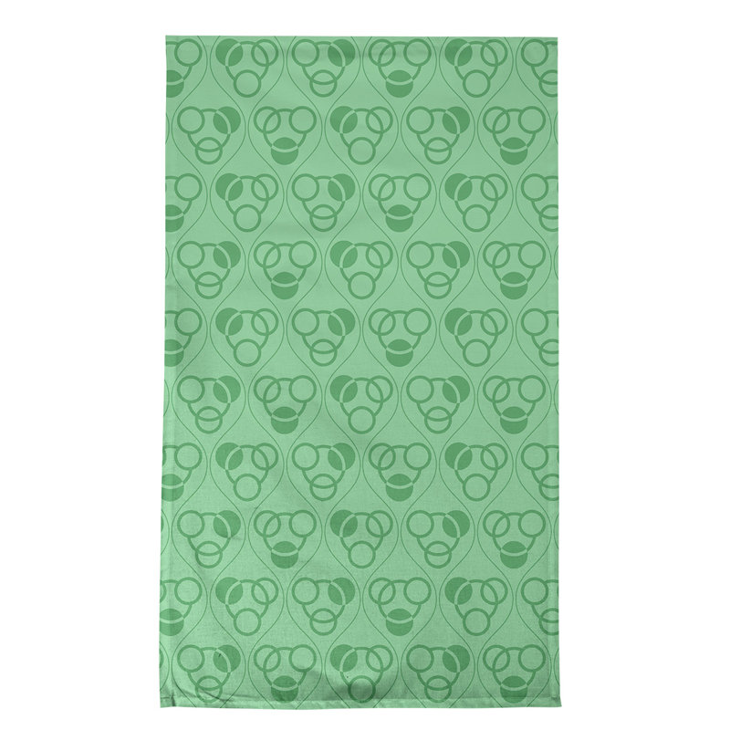 Torchon Circles and Waves, Vert, Polyester sergé