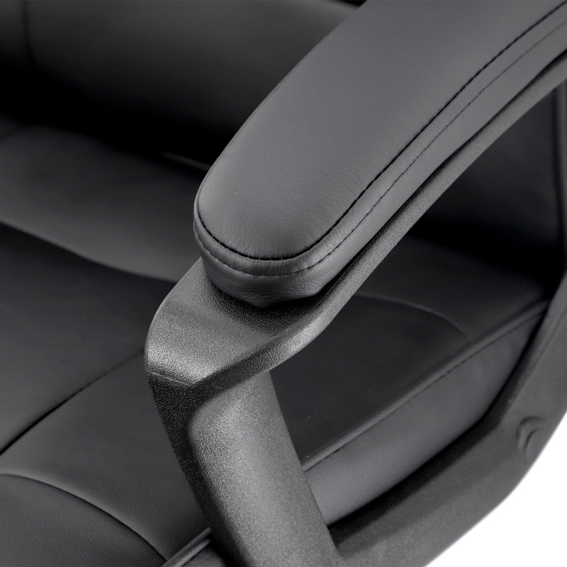  High Back Adjustable Faux Leather Office Chair in Black