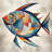 Geometric Fish - Framed Matted Print for Home Decor