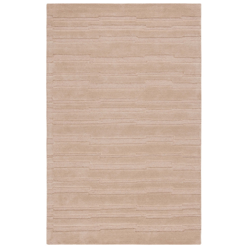 Elona Hand Tufted Cotton/Wool Area Rug in Taupe, Rectangle 6' x 9'