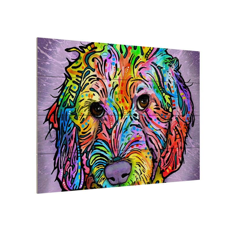 «Sweet Poodle», impression, Aucun mat, H 12 po x l 16 po x P 0,5 po, Latte en bois