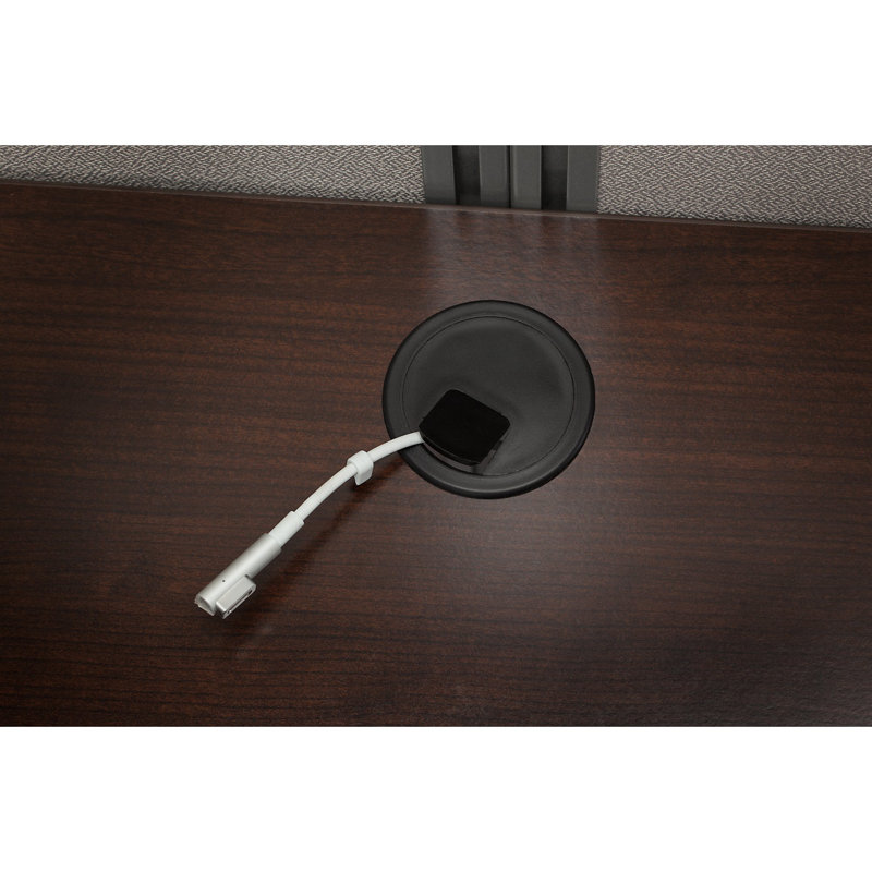 Poste de travail en L Easy Office, Cerise mocha