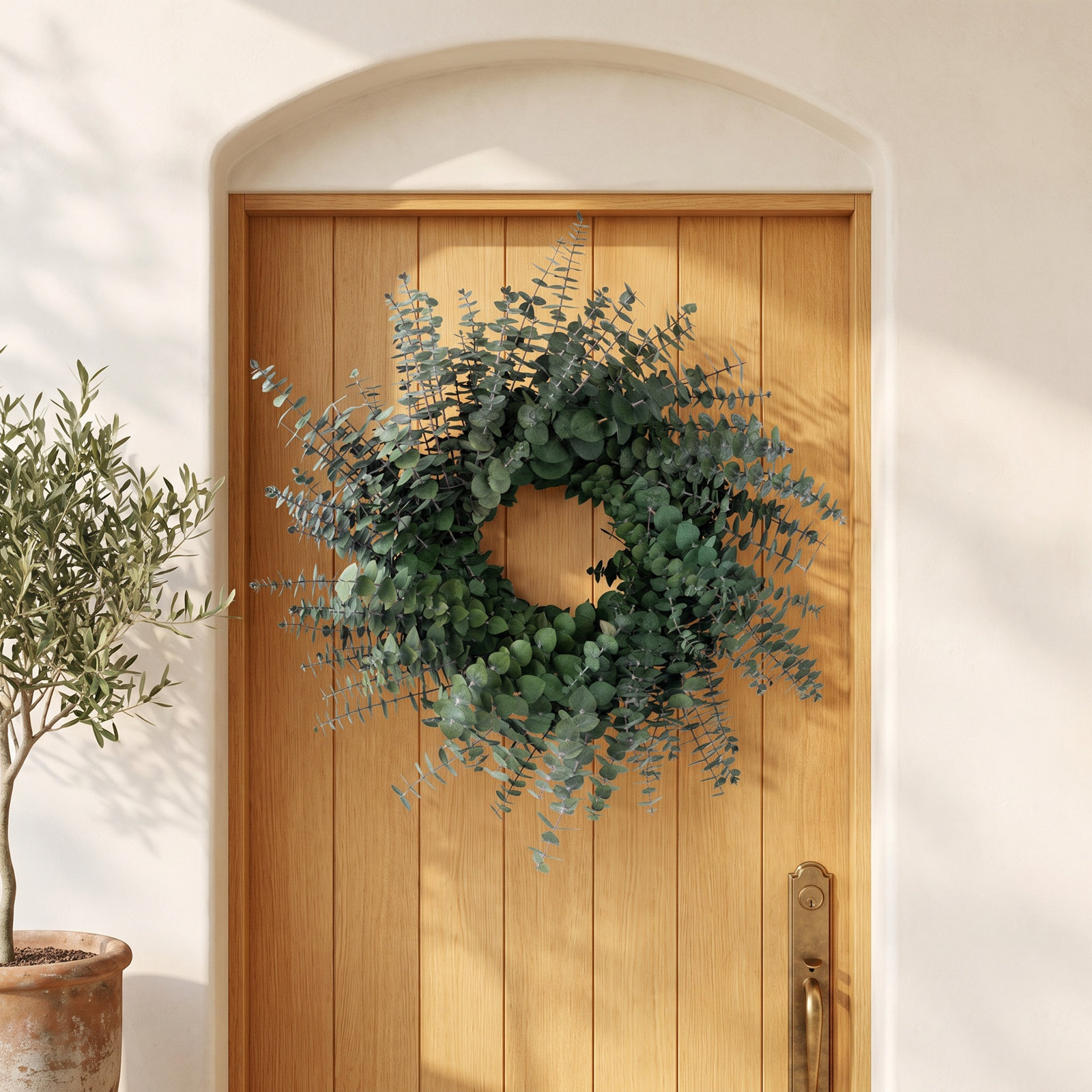 19'' Handcrafted Preserved Eucalyptus Baby Eucalyptus Wreath, Green