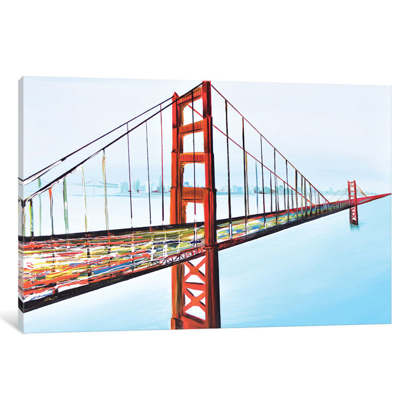 « golden gate bridge », reproduction d’art sur toile tendue, H 8 po x l 12 po x P 0,75 po, Toile tendue, Pas de tapis