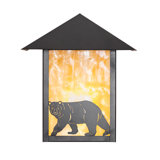 9" Wide Seneca Lone Bear Left Wall Sconce