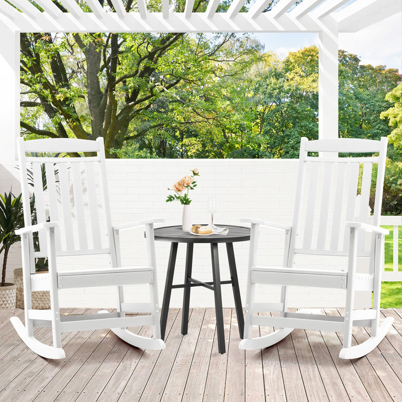 Chaise berçante d'extérieur en plastique, Blanc