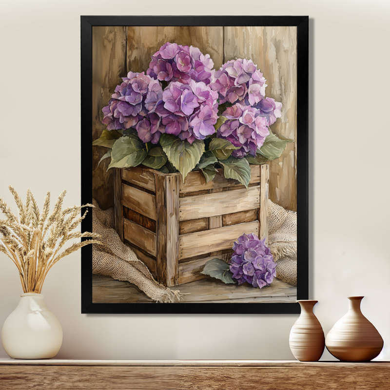 Ferrill - Floral Wall Decor, Noir, noir, noir, noir, H 20 po x l 12 po, Reproduction encadrée sans passe-partout
