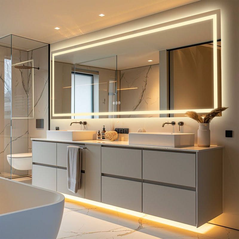 Miroir de meuble-lavabo à DEL 3 couleurs, 36 po x 96 po