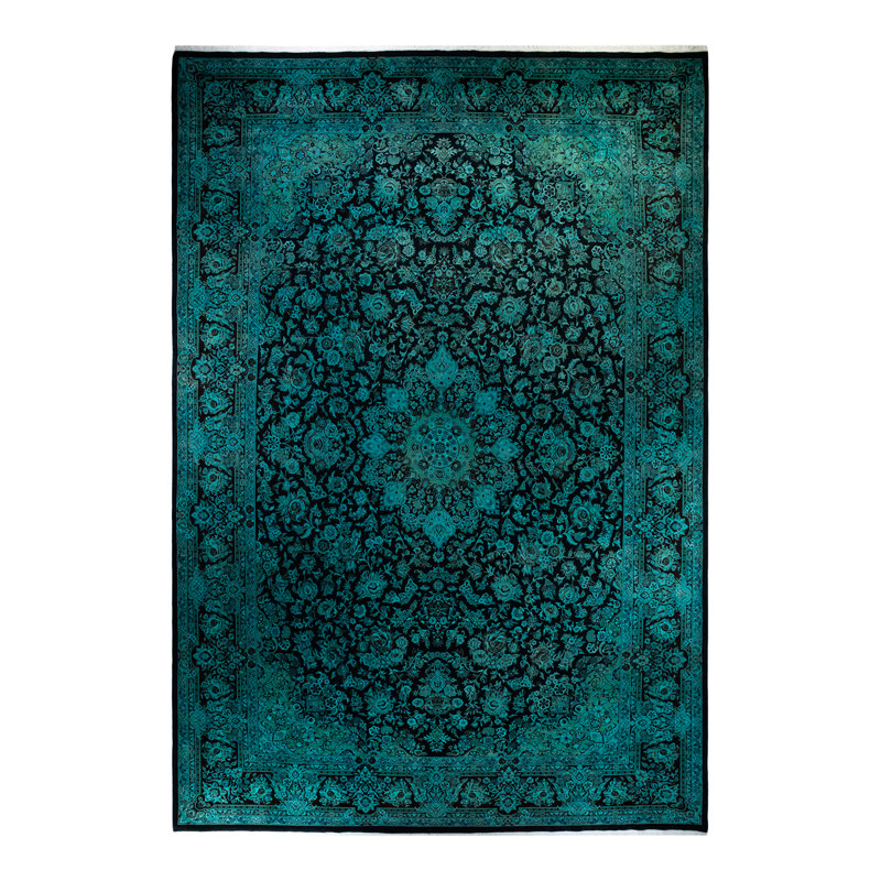 Tapis noir unique de style années 2000 12 pi 1 po x 18 pi 3 po Gothenburg