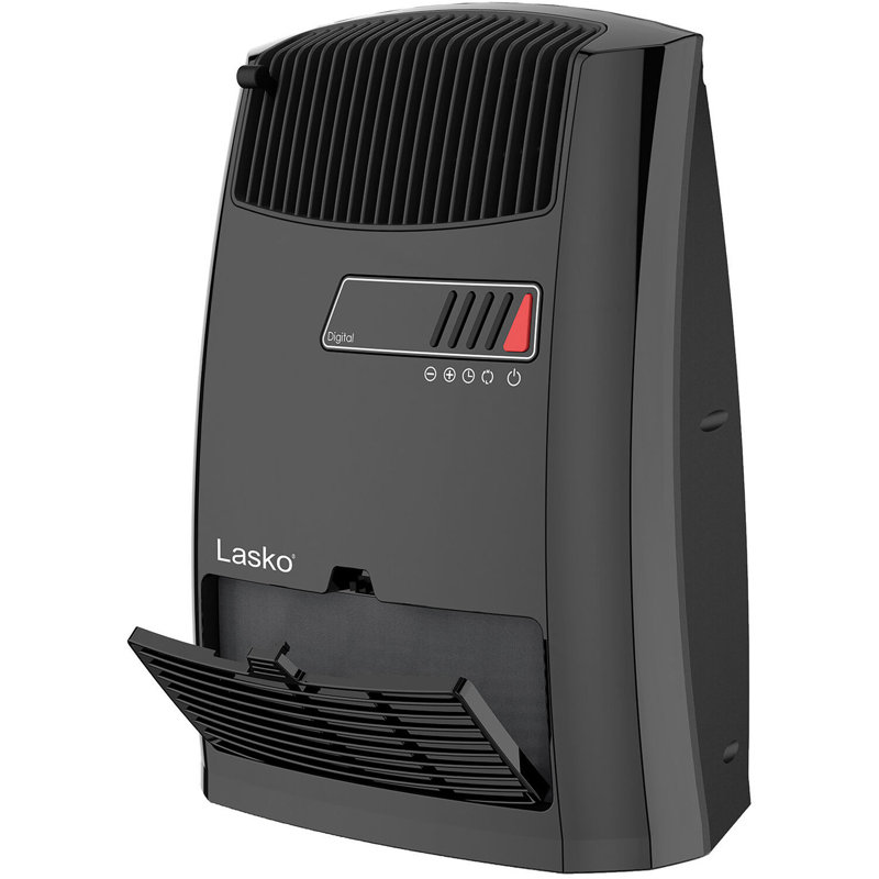 Lasko 13.5" 1500W Electric Ceramic Space Heater with Timer and Thermostat, Black