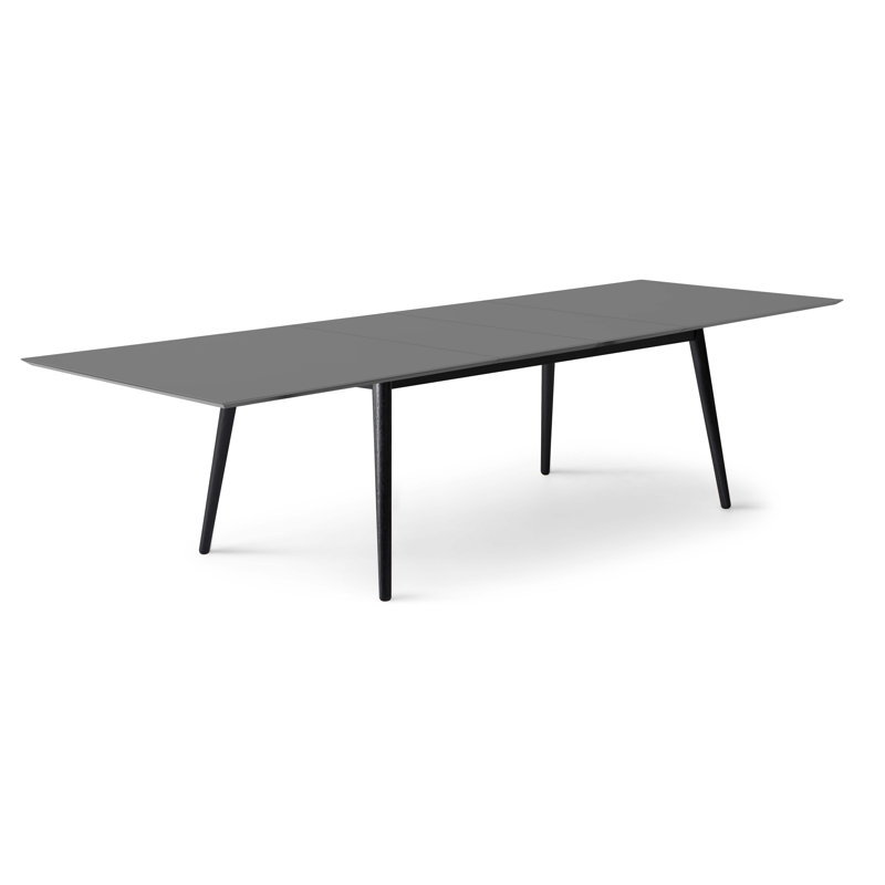 Meza Boat Extendable Dining Table with Ash Legs, Grey, 90 cm W x 165 cm L