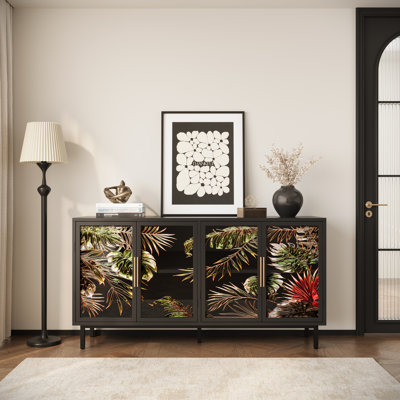 Armoire de rangement vitrée 60,3 "avec portes vitrées
