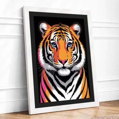 Tiger's Intense Gaze Modern - Framed Print