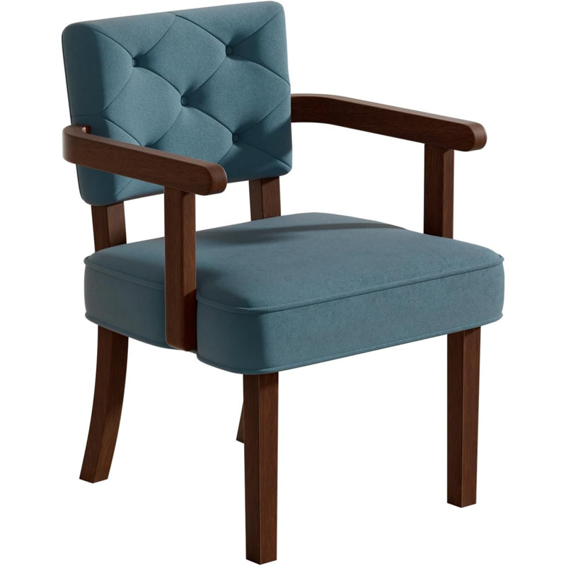 19" High Plush Upholstered Solid Wood Lounge Chair for Living Room, Bedroom and Study - Comfortable Contemporary Style Furniture
