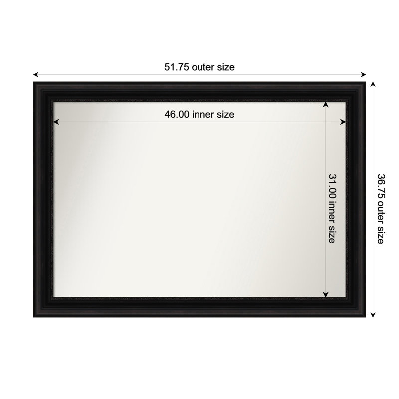 Miroir mural Senaiya, Rectangle, 36,75 po x 51,75 po