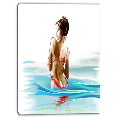 «Woman in Bikini», impression sur toile tendue